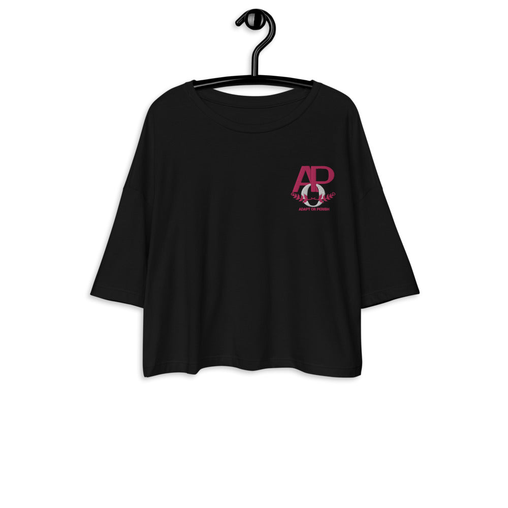 Loose drop shoulder crop top