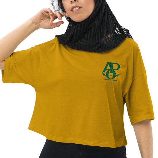 Loose drop shoulder crop top