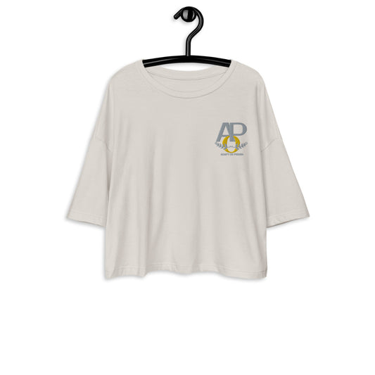 Loose drop shoulder crop top